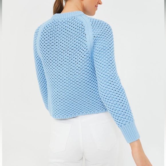 Corsica Blue Crochet Knit Annette Sweater - Picture 4 of 8